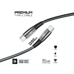 K645 Premium TYPE-C 3A Işıklı Şarj Kablosu…