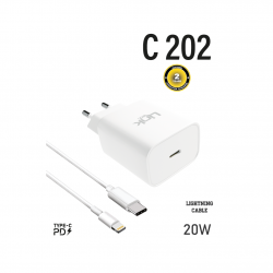 C202 Safe USB-C 20W Şarj Aleti + Lightning Kablo